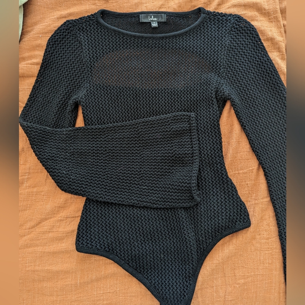 Lulu's Black crochet bodysuit
